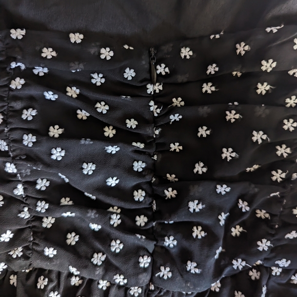 EUC Lulus Show Them Up Black Floral Embroidered Peplum Wide Leg Jumpsuit - Picture 13 of 15